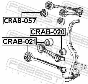CRAB021 Febest Сайлентблок переднього нижнього важеля