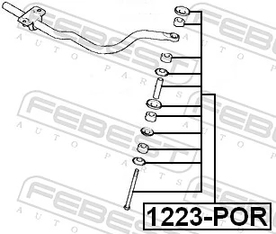 1223POR Febest Тяга переднього стабілізатора