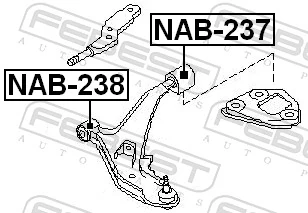 NAB237 Febest Сайлентблок переднього нижнього важеля