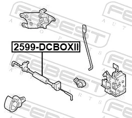 2599DCBOXII Febest Трос відкривання двері передньої правої