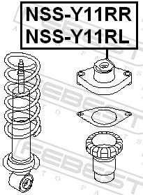 NSSY11RL Febest Опора амортизатора заднього, лівого