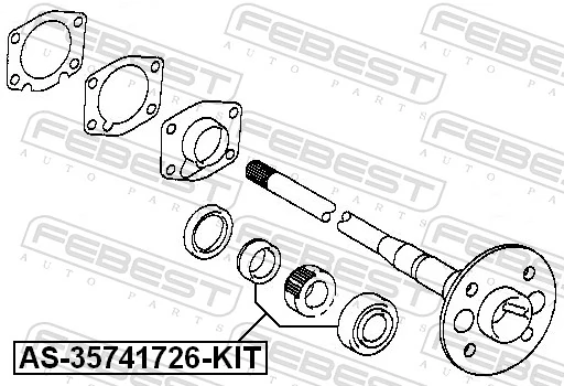AS35741726KIT Febest Підшипник півосі заднього моста