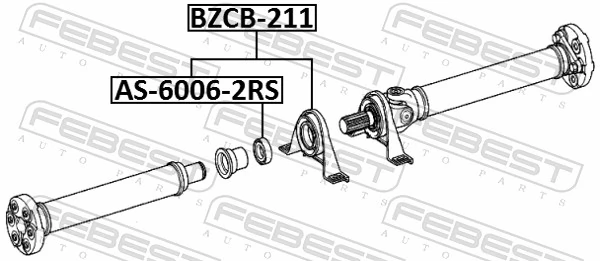 BZCB211 Febest Муфта підвісної підшипника