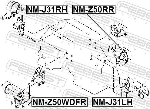 NMZ50WDFR Febest Подушка передньої опори двигуна