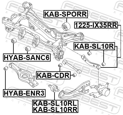 1225IX35RR Febest Важіль задньої підвіски поперечний