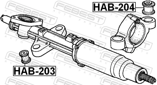 HAB203 Febest Сайлентблок кріплення рульової рейки
