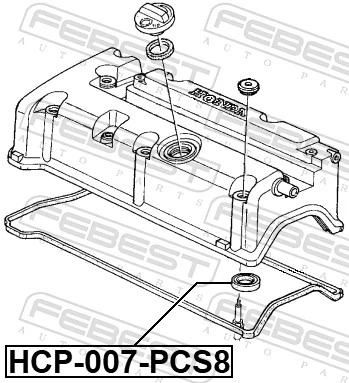 HCP007PCS8 Febest Кільце ущільнювальне свічкового колодязя