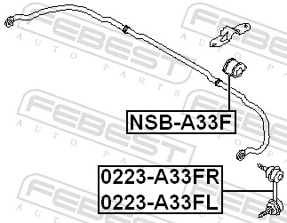 NSBA33F Febest Втулка стабілізатора переднього