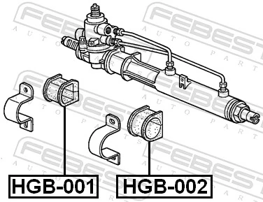 HGB002 Febest Сайлентблок кріплення рульової рейки