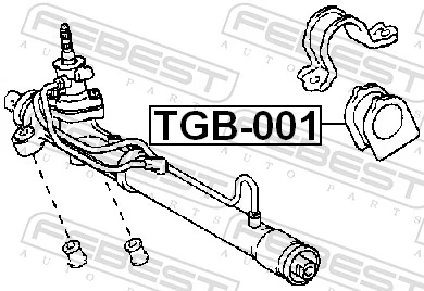 TGB001 Febest Сайлентблок кріплення рульової рейки