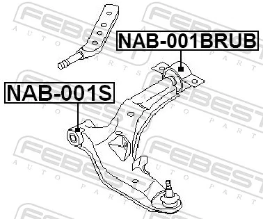 NAB001BRUB Febest Сайлентблок переднього нижнього важеля