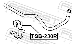 TSB230R Febest Прокладка стабільзатора заднього