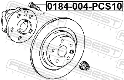 0184004PCS10 Febest Болт кріплення маточини