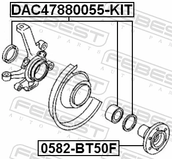 0582BT50F Febest Маточина (передня)