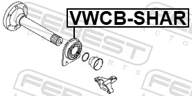 VWCBSHAR Febest Підвісний підшипник передньої піввісі