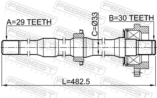 0212Z50RH Febest Промвал