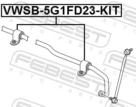 VWSB5G1FD23KIT Febest Втулка стабілізатора переднього
