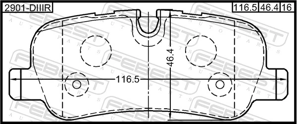 2901DIIIR Febest Колодки гальмівні задні, дискові