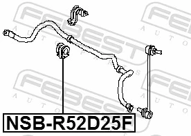 NSBR52D25F Febest Втулка стабілізатора переднього