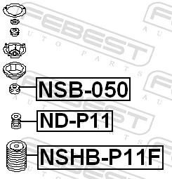 NSB050 Febest Втулка штоку переднього амортизатора