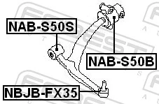 NABS50S Febest Сайлентблок переднього нижнього важеля
