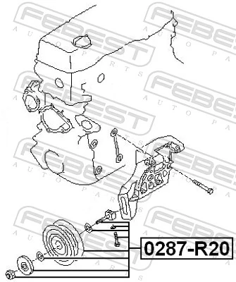 0287R20 Febest Ролик приводного ременя, паразитний