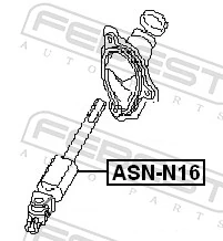 ASNN16 Febest Вал рульової колонки, нижній