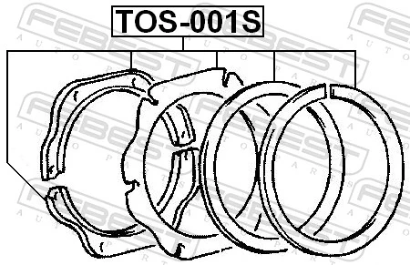TOS001S Febest Ремкомплект шкворня поворотного кулака