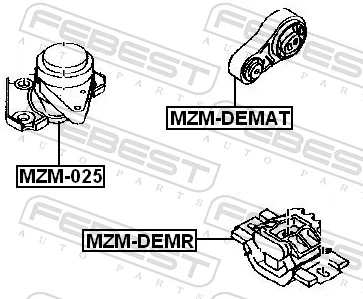 MZM025 Febest Права подушка мотора