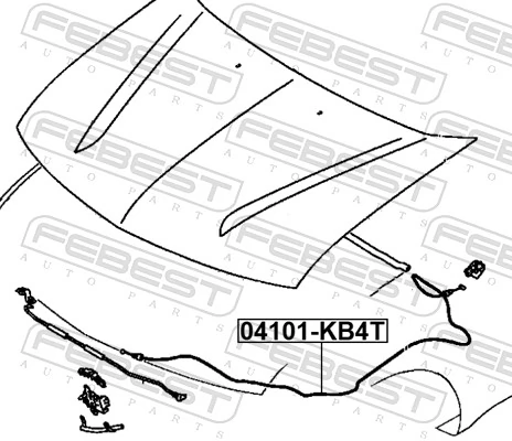 04101KB4T Febest Трос замка капота