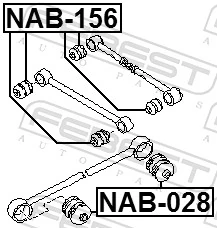 NAB156 Febest Сайлентблок заднього поперечного важеля
