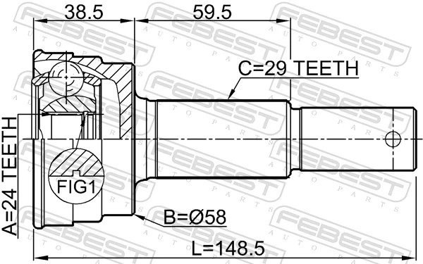 0210Z50R Febest ШРКШ зовнішній задній