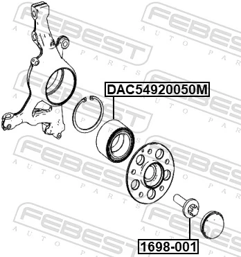 DAC54920050M Febest Підшипник маточини передньої