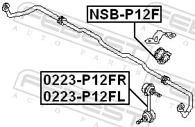 NSBP12F Febest Втулка стабілізатора переднього