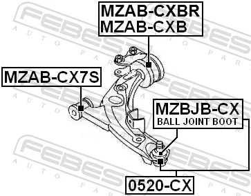 MZABCX7S Febest Сайлентблок переднього нижнього важеля