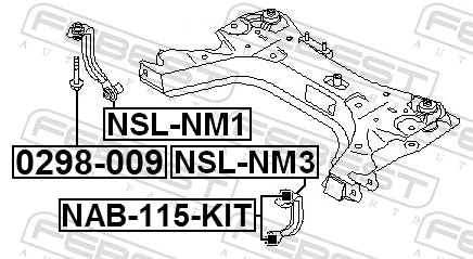 NSLNM3 Febest Кронштейн передньої балки