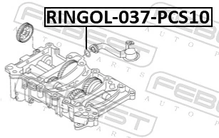 RINGOL037PCS10 Febest Прокладка маслозабірника