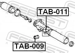 TAB009 Febest Сайлентблок кріплення рульової рейки