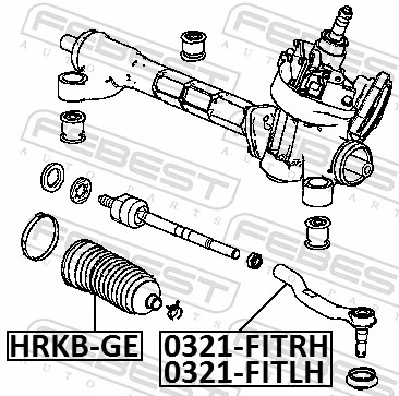 0321FITRH Febest Зовнішній наконечник рульової тяги