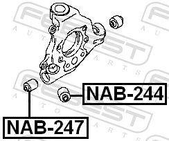 NAB247 Febest Сайлентблок задньої підвіски