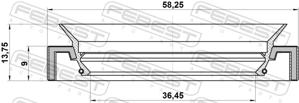 95HAY38580914C Febest Сальник півосі переднього моста, правої