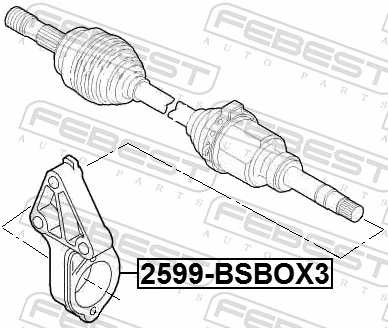 2599BSBOX3 Febest Опора підвісного підшипника передньої піввісі