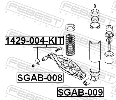 SGAB008 Febest Сайлентблок задньої тяги