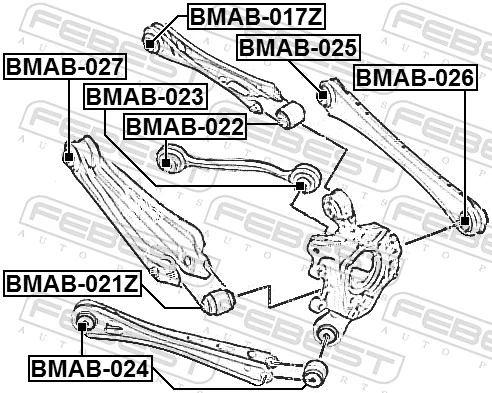 BMAB024 Febest Сайлентблок задньої підвіски