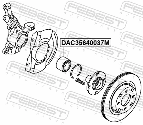 DAC35640037M Febest Підшипник маточини передньої
