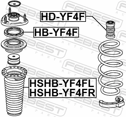 HSHBYF4FR Febest Пильник стійки передньої