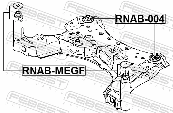 RNABMEGF Febest Подушка передньої балки