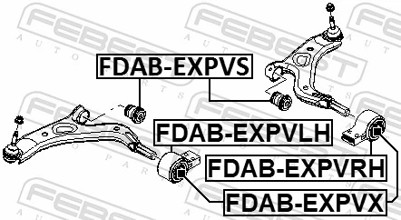 FDABEXPVRH Febest Сайлентблок переднього нижнього важеля