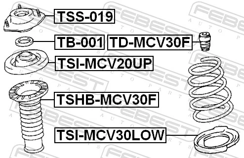 TSIMCV30LOW Febest Проставка (гумове кільце) пружини передньої, нижня