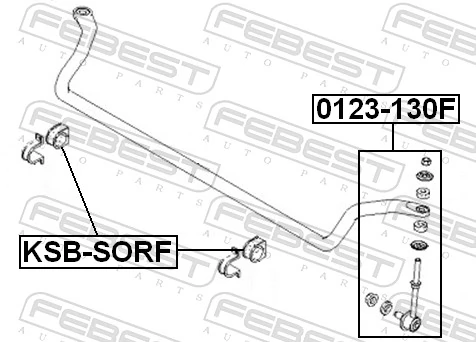 KSBSORF Febest Втулка стабілізатора переднього